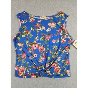 Allyysse Womens Size Large Floral Print Sleeveless Blouse Summer Shirt NWT